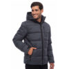 BENATION 08302301 PADDED JACKET DETACHABLE HOOD CHARCOAL 3F SIDE1